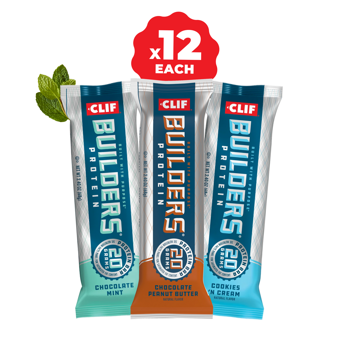 CLIF Builders® Protein Bar Bulk Variety Pack, 36 Bars Clif Bar