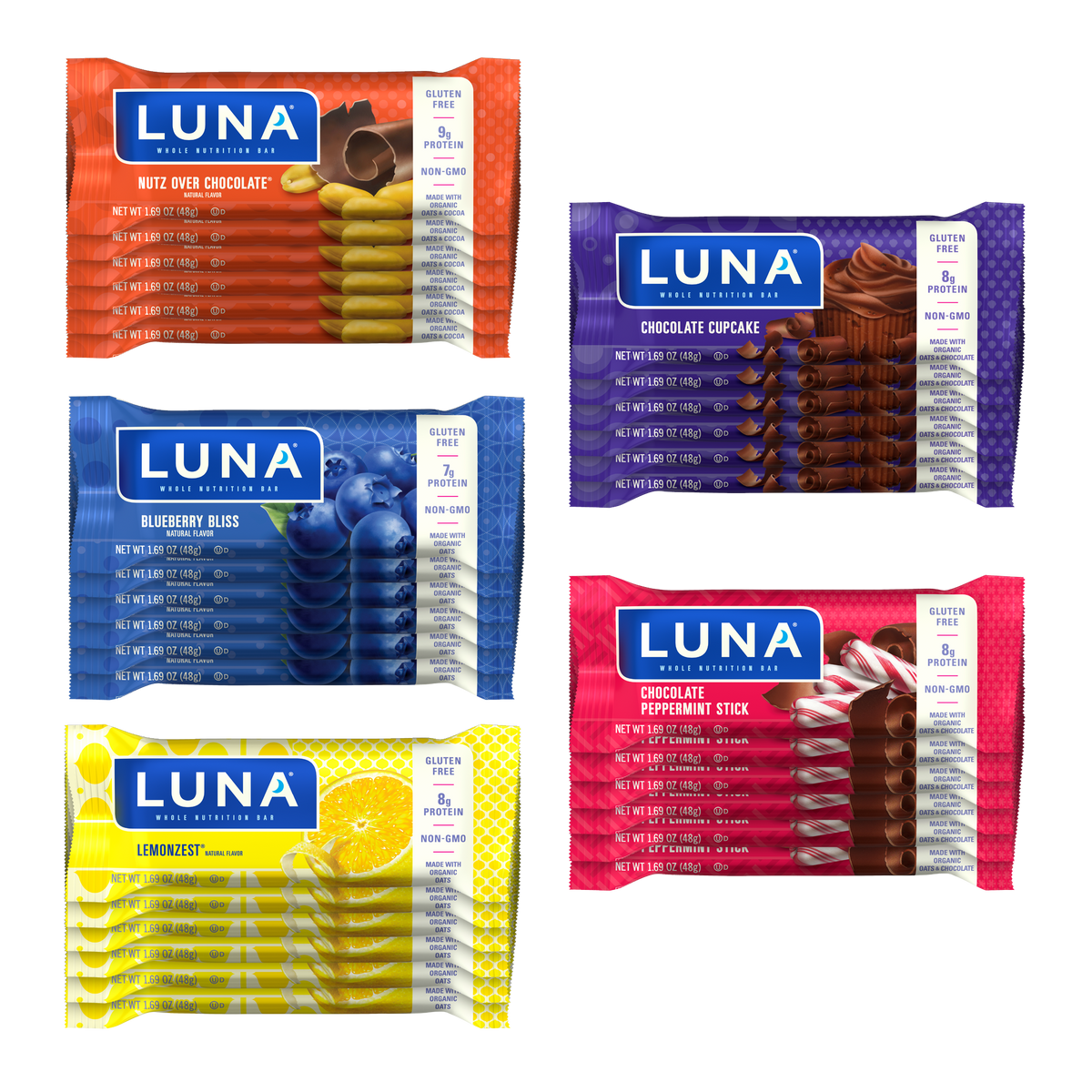 LUNA Bulk Variety Pack, 30 Bars LUNA Bar Clif Bar