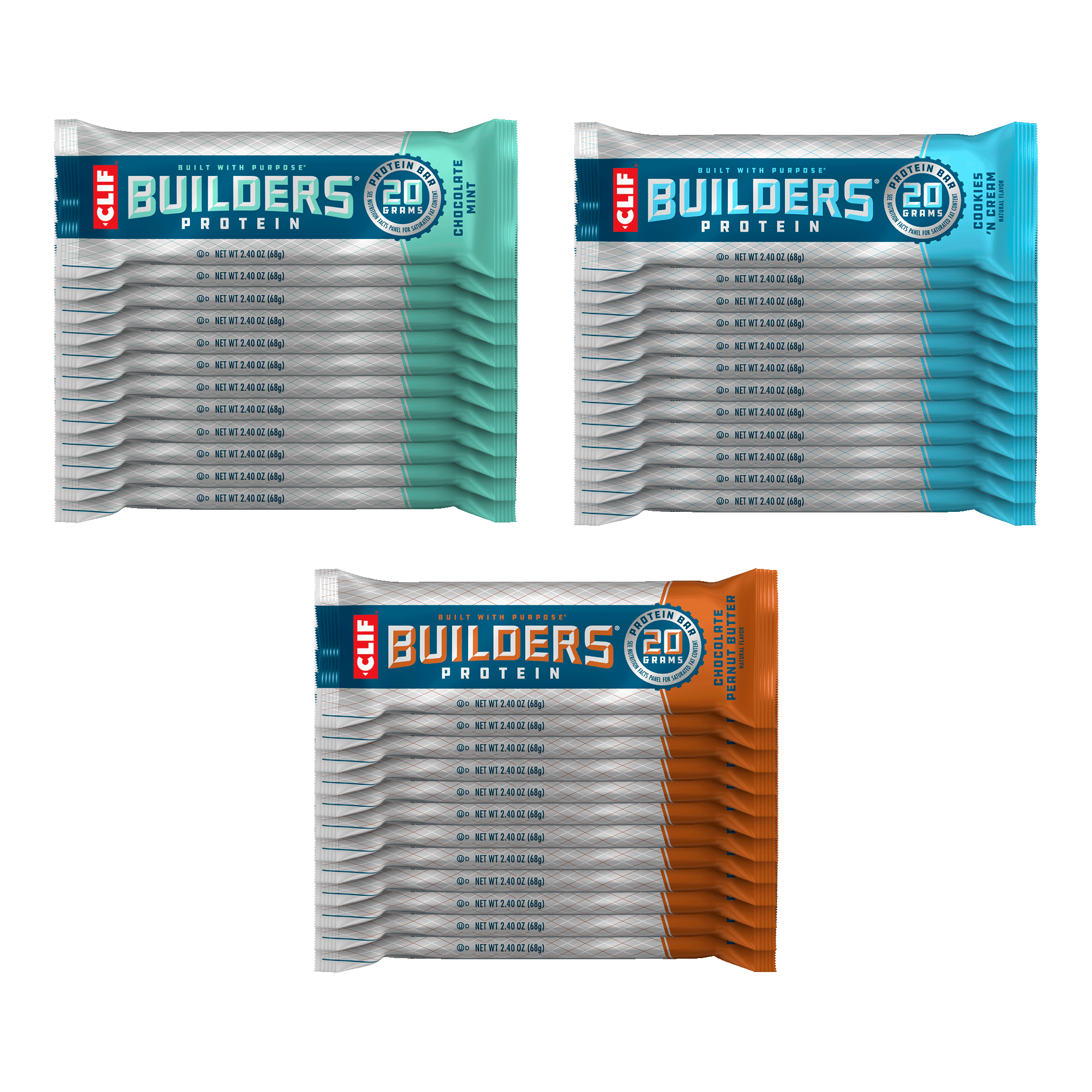 CLIF Builders® Bulk Variety Pack, 36 Bars Clif Bar