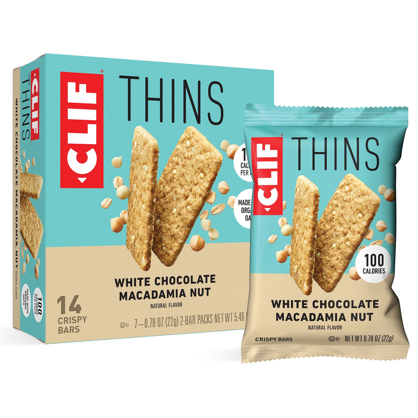 White Chocolate Macadamia Nut Flavor CLIF Thins Clif Bar